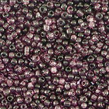 Glass seed beads 11/0 (2mm) Transparent dark purple